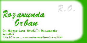 rozamunda orban business card